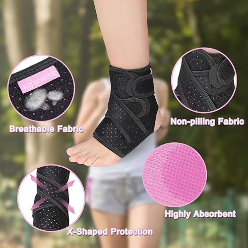 Miniatura 3 de Tobillera para tendinitis de Aquiles, tobillera ajustable, soporte de tobillo rosa en forma de X para hombres y mujeres, tobillera transpirable para
