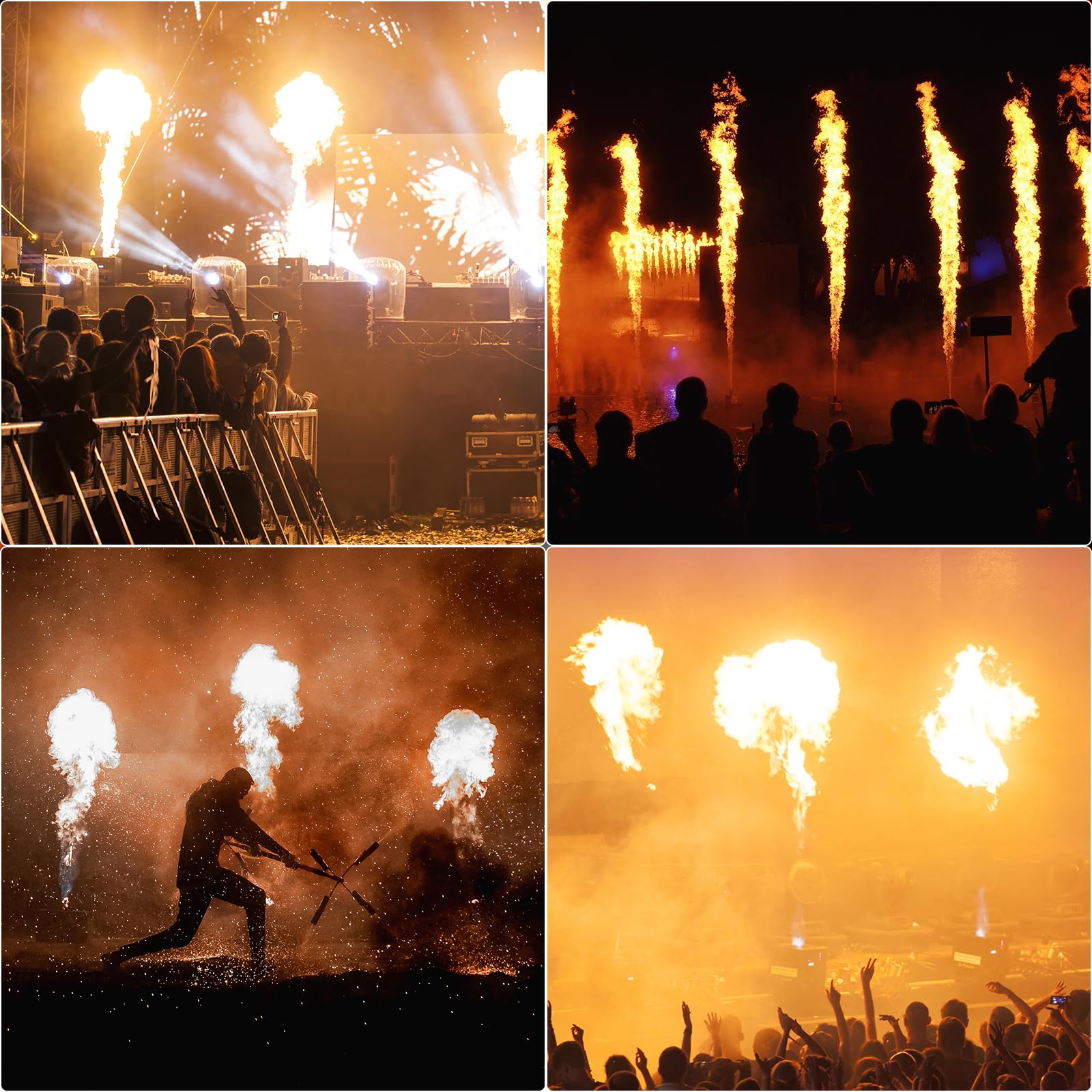 Lanciafiamme, 2 proiettori di fiamma da 150 W, con controller D-MX, Dj Jet Flame Machine per concerti, spettacoli, feste, Halloween, Natale, eventi sportivi