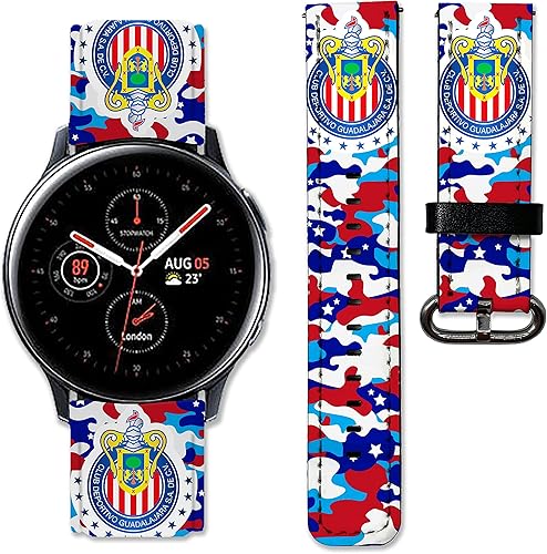 Correa de cuero de repuesto compatible con Samsung Galaxy Watch4 Active 2 Watch4 Classic Active 2 Watch 3 Gear S3 S2 y otros relojes de 20 y 0.866in