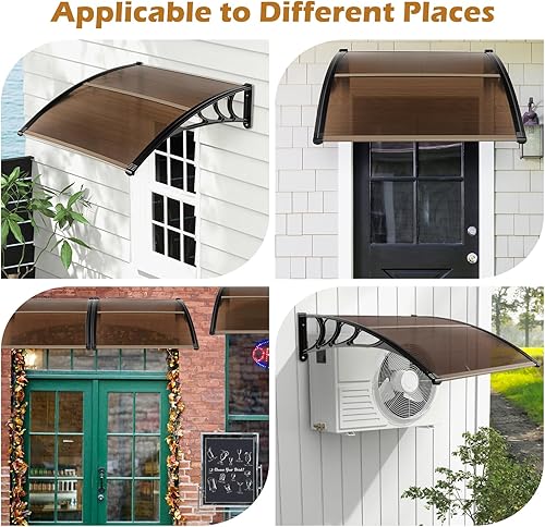 Miniatura 5 de Goplus Toldos para puertas, toldo de ventana de 40 x 40 pulgadas con protección UV, protección UV, UPF 50+, hoja hueca, toldo exterior de Leonado