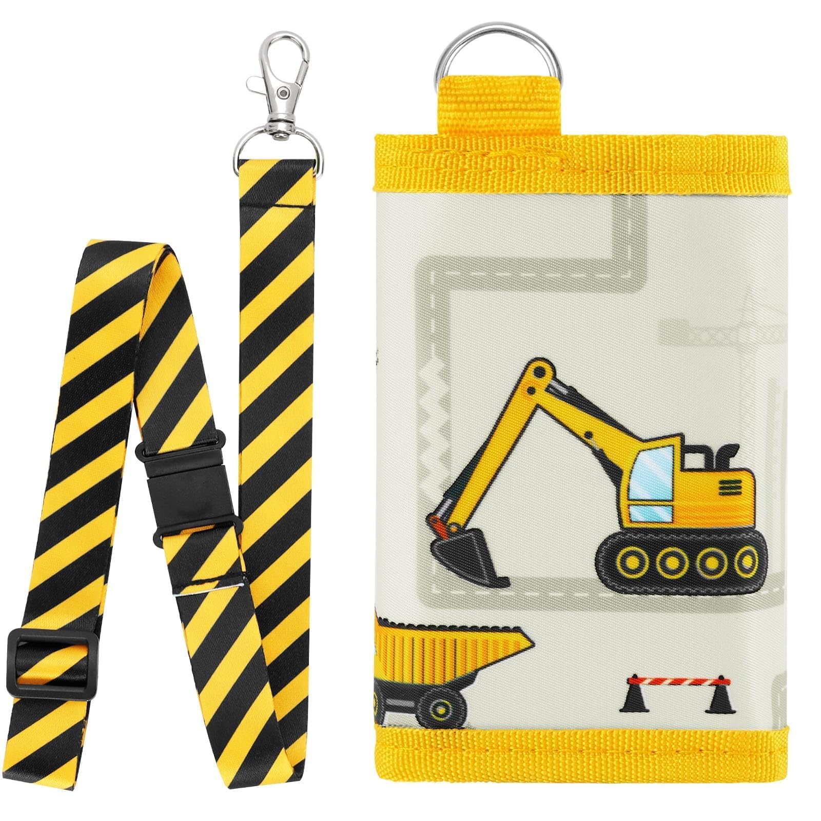 WAWSAM Kids Wallet with Lanyard - Teens Truck Purse Zippered Compact Tri-fold Coin Pocket Card Holders Boys Purse Truck Boy Birthday Gift