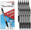 Paper Mate Profile Retractable Ballpoint Pens, Bold Point (1.4mm), Black, 12 Count
