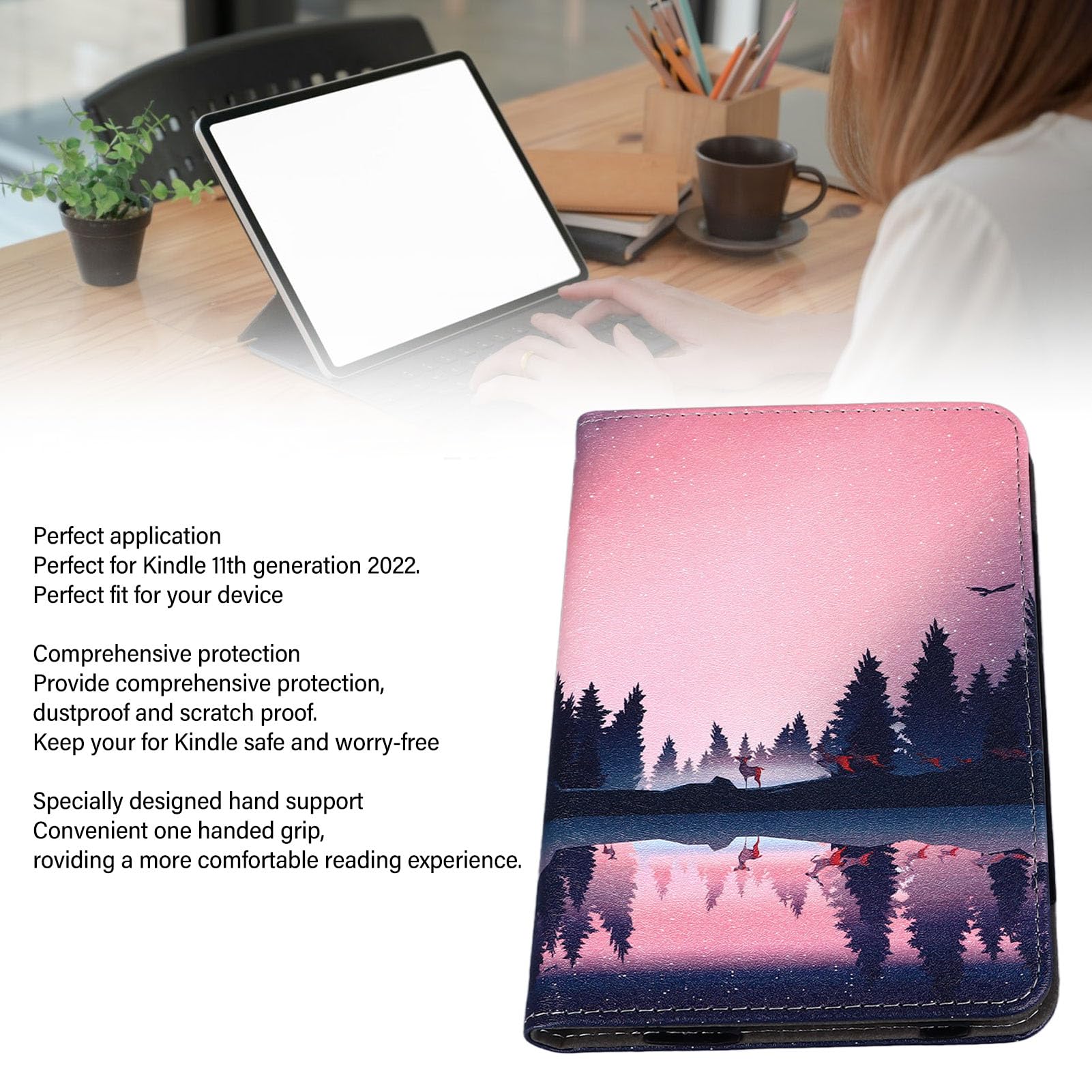 Generic Armor Shield Funda para Kindle 11th 2022 Funda para Reposamanos con Patrones Exquisitos - Robusta Funda de Transporte Guardian También Sirve como Cartera Segura - Funda
