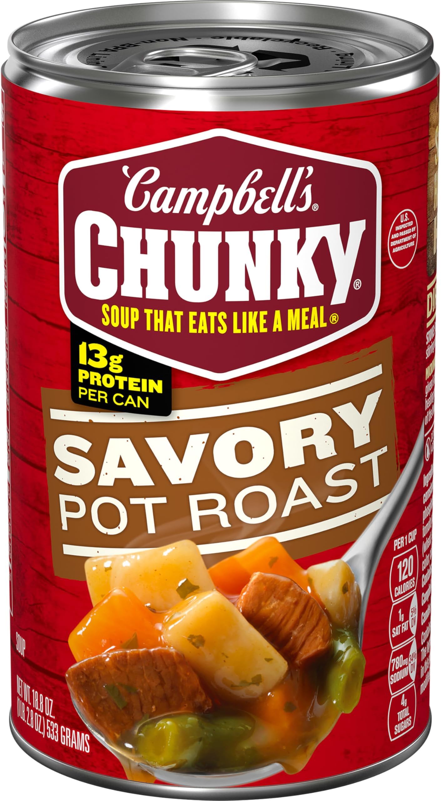 Campbell’s Chunky Soup, Savory Pot Roast Soup, 18.8 oz Can