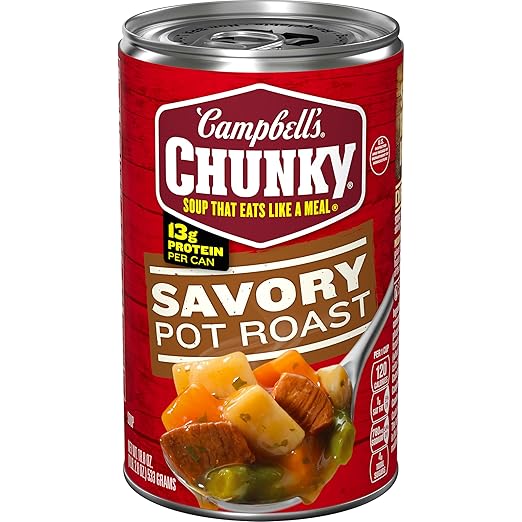 Campbell’s Chunky Soup, Savory Pot Roast Soup, 18.8 oz Can