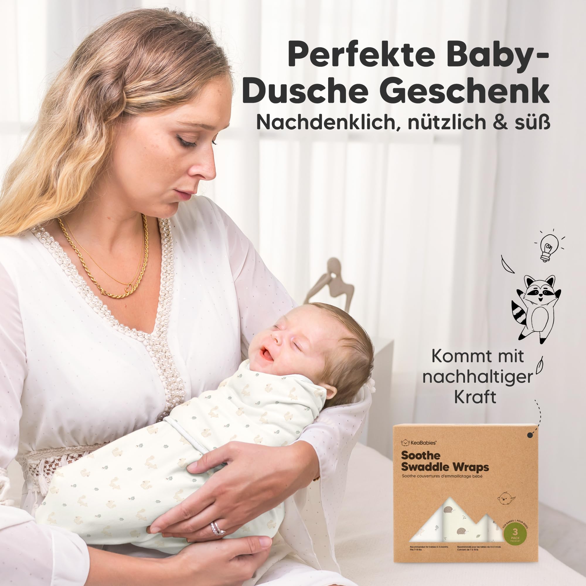 3-Pack Bio Swaddle Schlafsack Baby - Pucksack Baby 0-3 monate für Neugeborene, Weich und Gemütlich Pucktuch Säuglinge fur Mädchen, Jungen, Babyschlafsack Neugeborene, Atmungsaktiv (Dino Ridge) | Baby Mädchen Jungen Weiche Bio-Baumwolle Neugeborene Pucksac