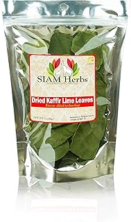 SIAM Herbs : Kaffir-Lime-Leaves, Dried | Premium Gourmet Ingredient for Thai & Asian Cuisine |Rich Green Color and Extreme...