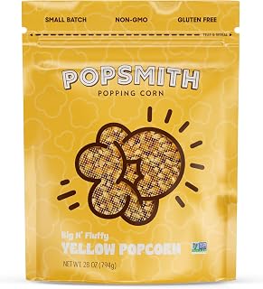 Popsmith - 28oz Pouch Yellow Popcorn Kernels for Popping - Grown in USA, Non-GMO, Vegan, and All-Natural - Unpopped Popcorn Kernels for Stovetop Popcorn Machine