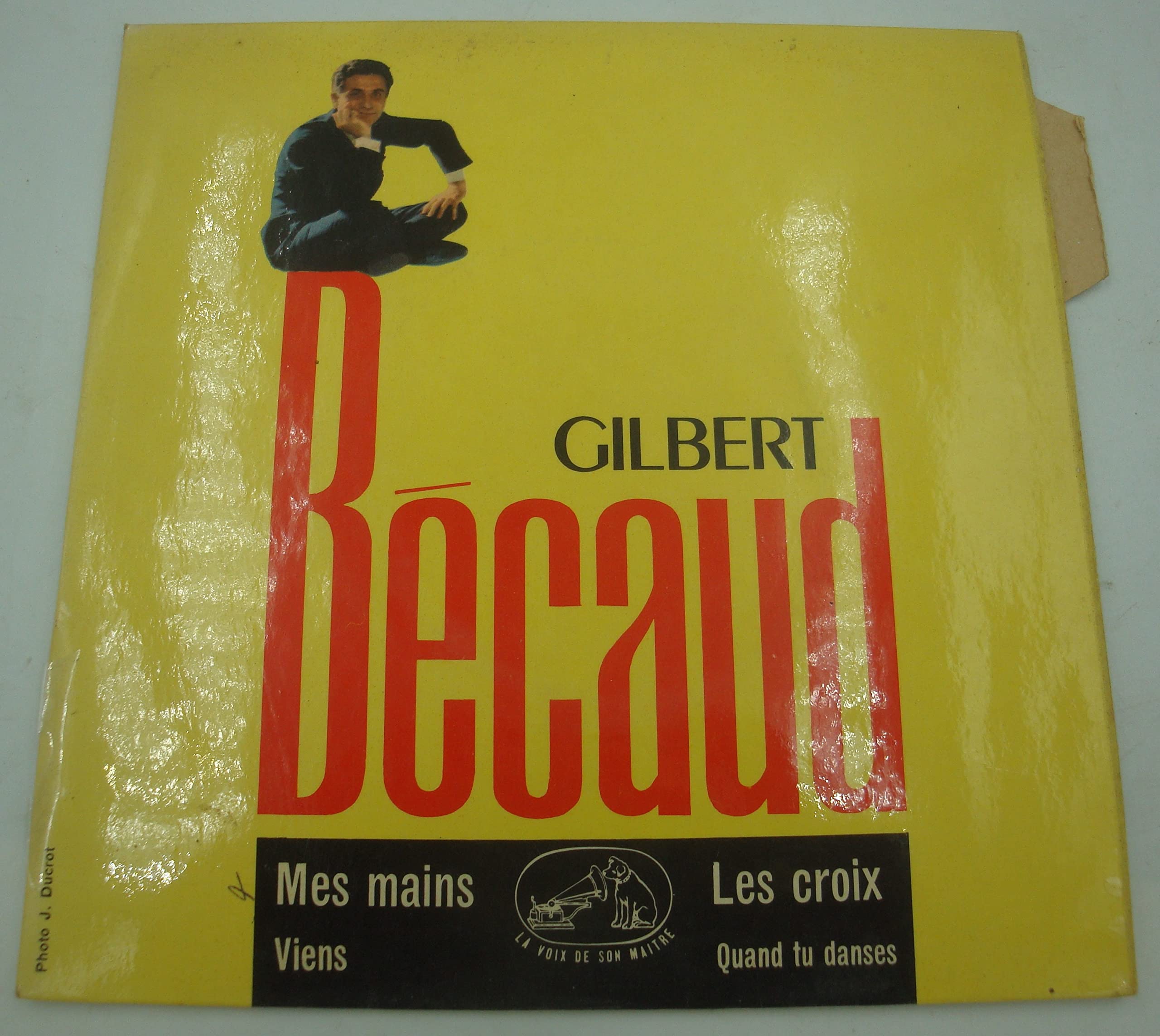 1 Disque Vinyle EP 45 Tours - LVDSM 129 - Gilbert Bécaud : Viens, Quand tu danses, Mes Mains, Les Croix - (Disque vinyle EP 45t)