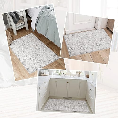 Vista 79 de StangH Alfombra para sala de estar, 5 x 7 pies, lavable, antideslizante, de lana sintética, alfombra de baño de pelo bajo, resistente, vintage