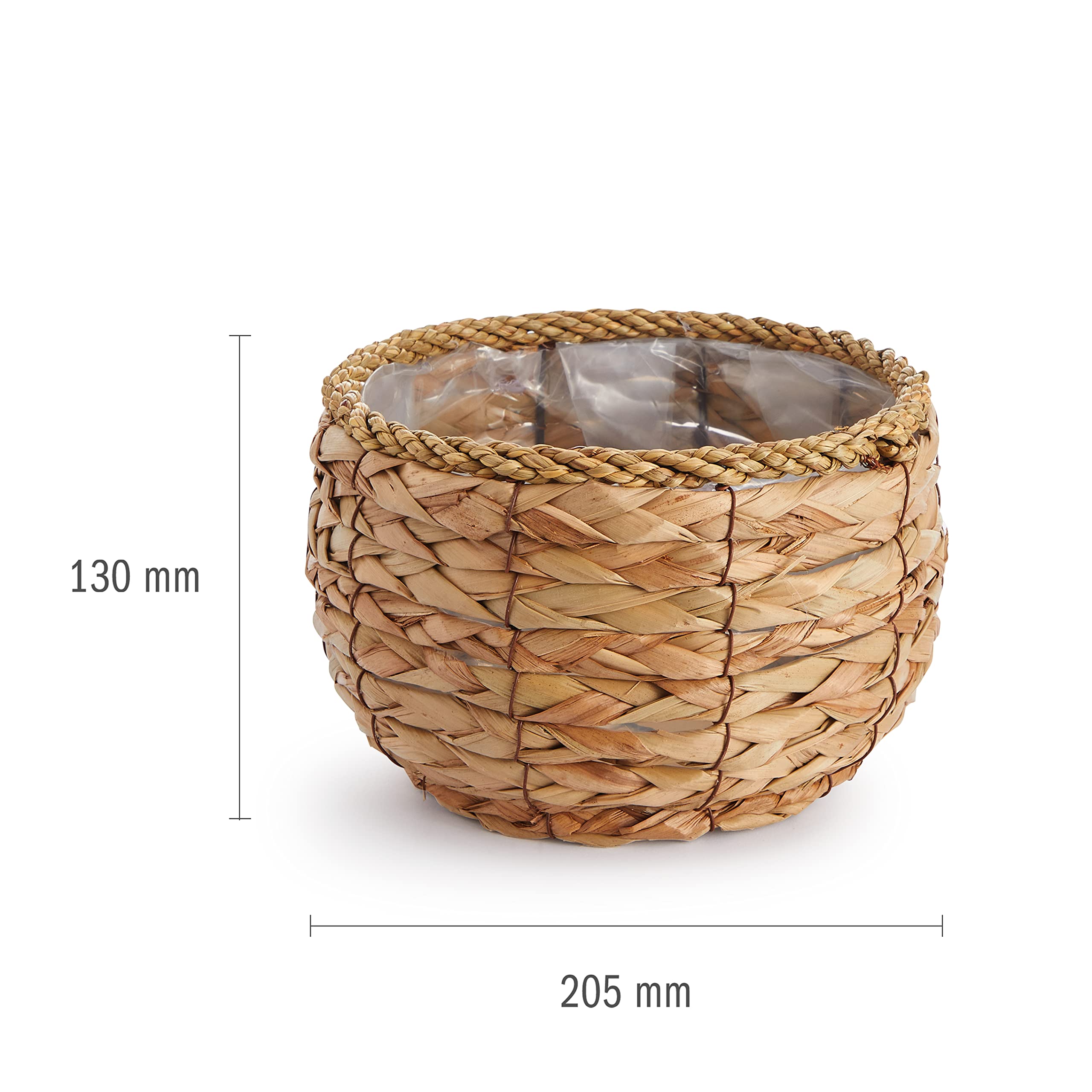 Paco Home Doniczka Os這nka Du瘸 Donica Wn瘲zna Zestaw Wiklina Plecionka Kwiaty Drewno Folia, Kolor:Naturalny, Ustawia si:2pcs Set/Projekt 1
