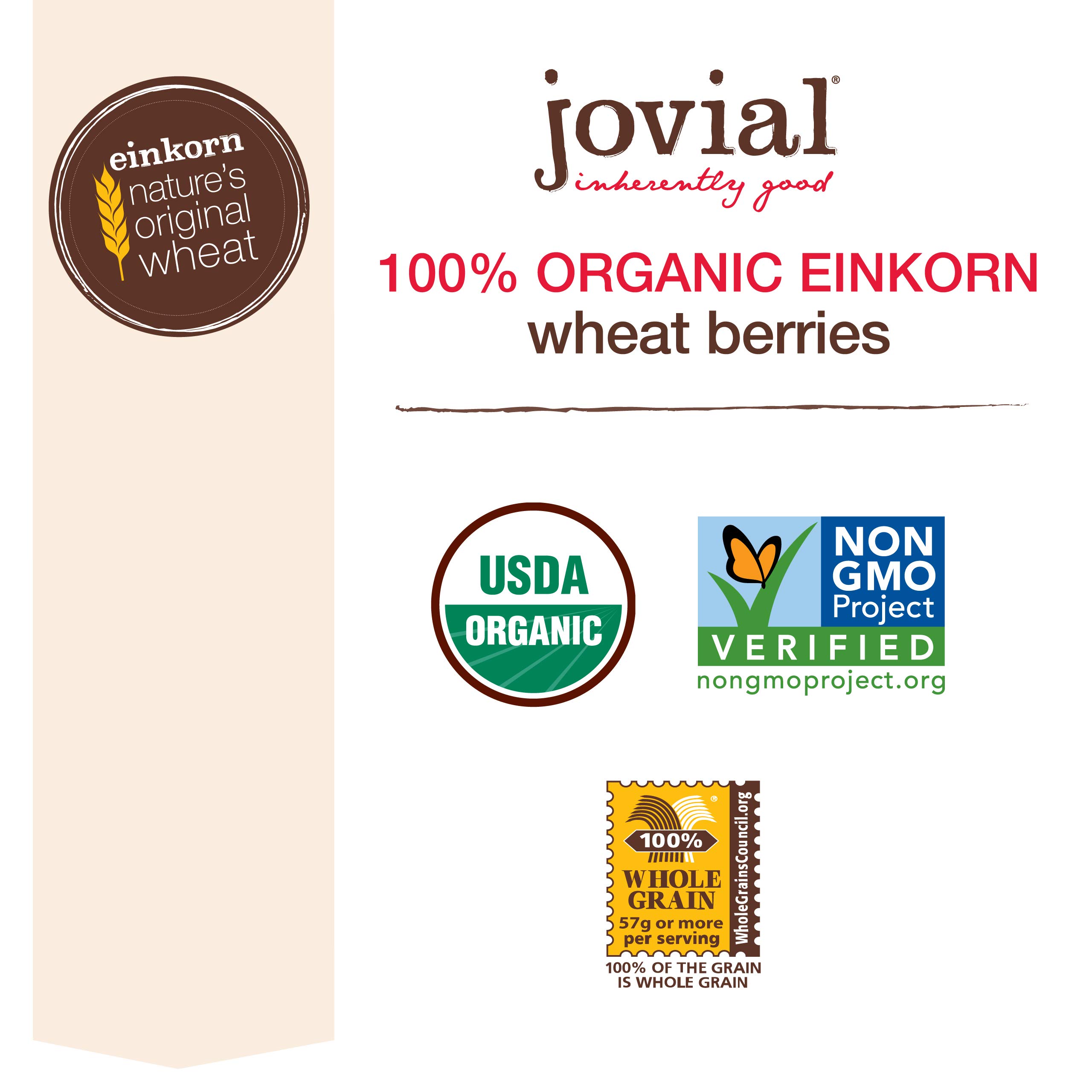 Jovial Foods Organic Einkorn Wheat Berries, 16.0Ounce Buy Online in