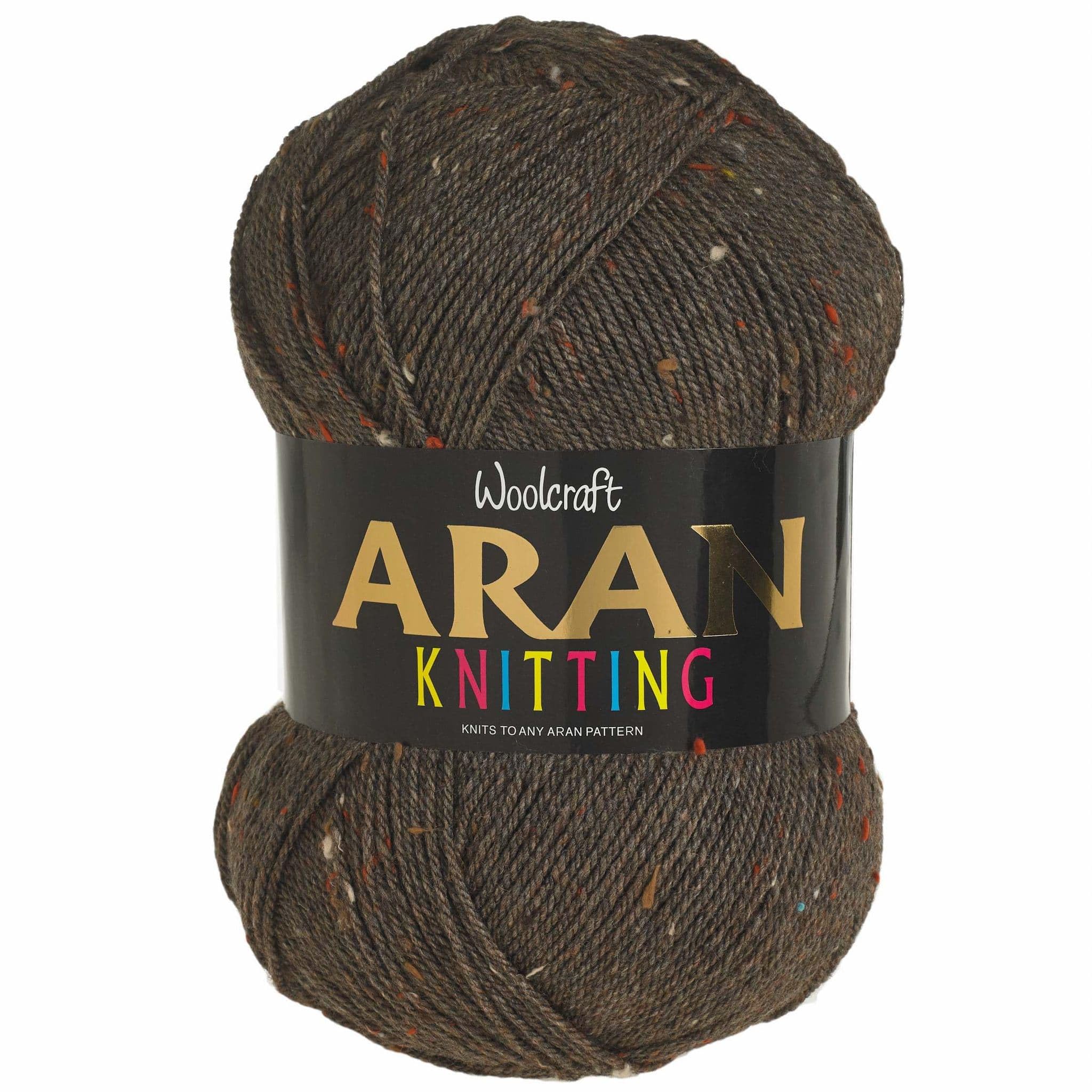 WoolCraft Aran with Wool 400g Knitting & Crochet Yarn, Great Value Acrylic with 25% Wool Yarn, Choose from 43 Shades, 800 Metres, 400g Balls, Single Ball, Chestnut Tweed