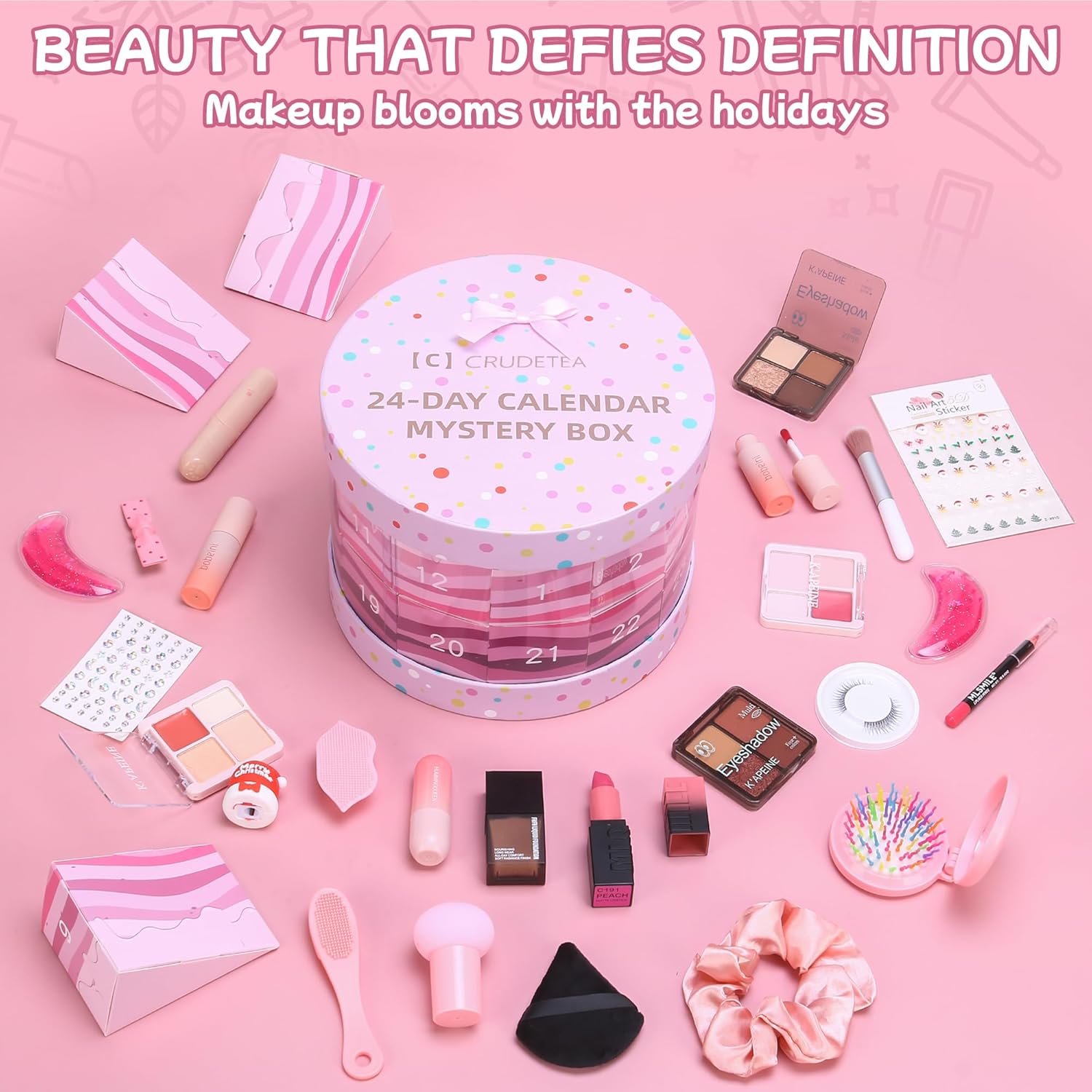 Makeup Christmas Advent Calendar 2025 - Limited Edition Cake-Style 24-Day Holiday Makeup Gift Set (For Women and Teens) - Unique Gift Packaging Makes It the Perfect Present for Counting Down to the Holidays
