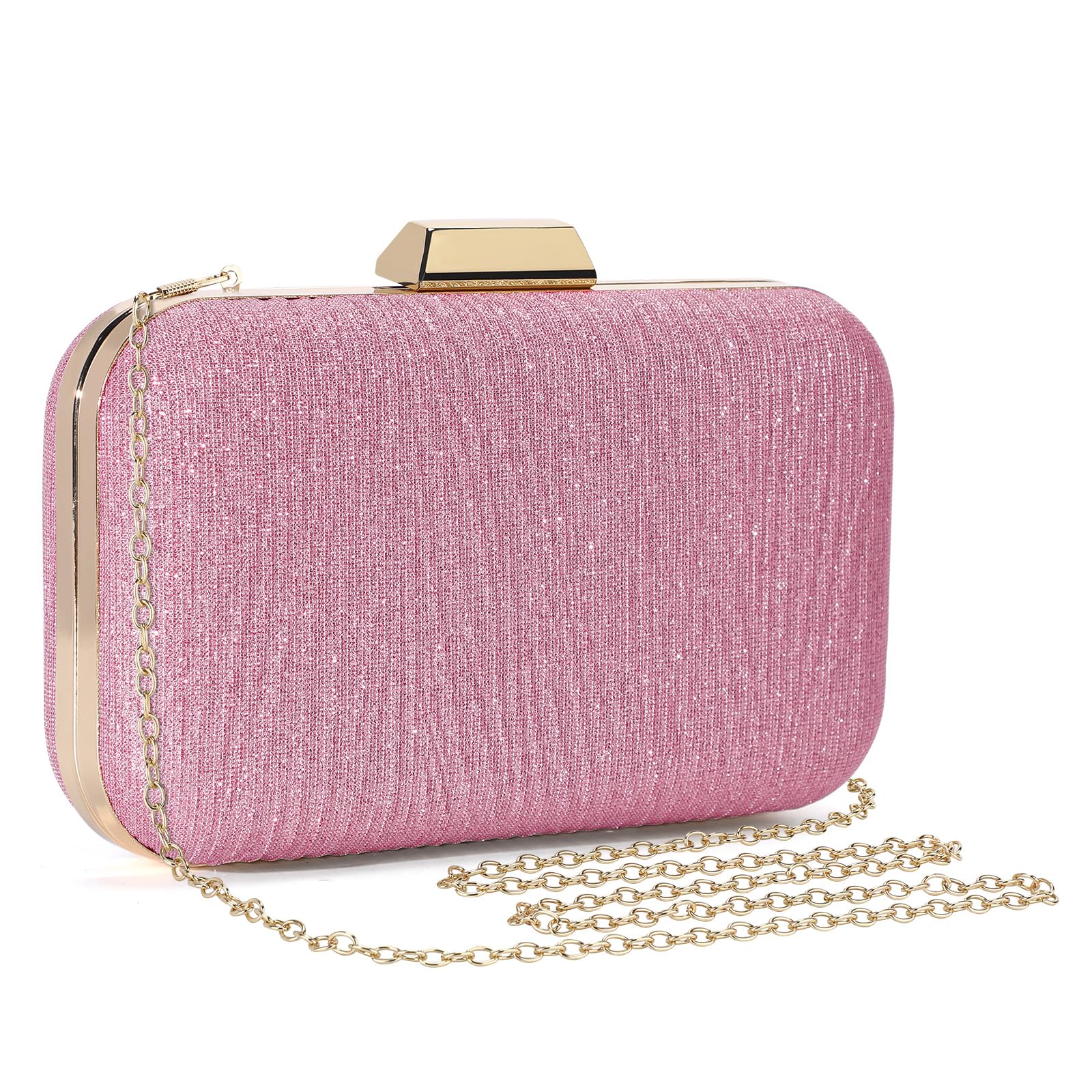 UBORSE Bolso de mano brillante para mujer, elegante bolso de noche con cuentas de diamante para fiesta, boda, baile, banquete, cóctel,