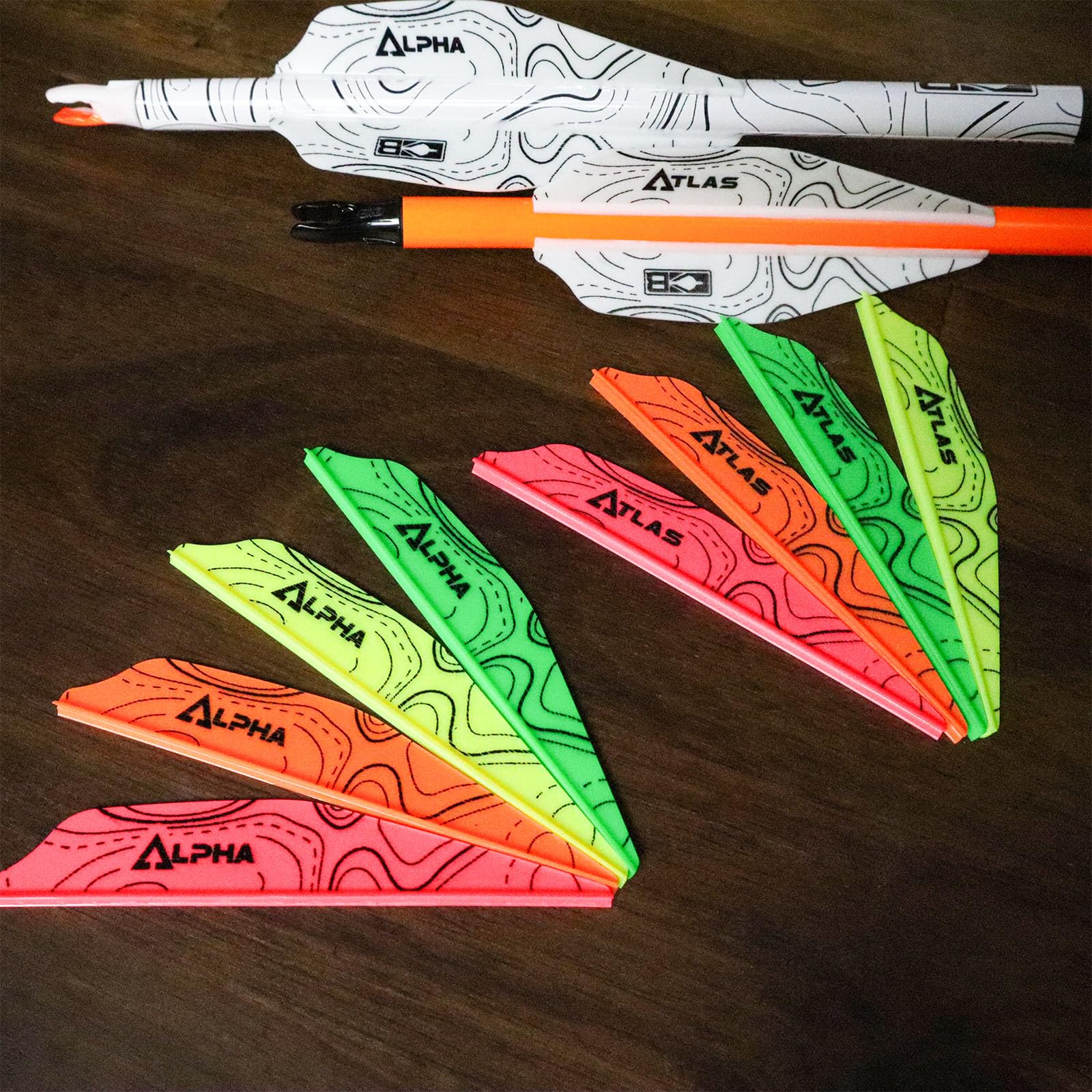 Atlas AR 1000 Vane, 7,1 cm, Topo sur orange fluo, 100 pièces
