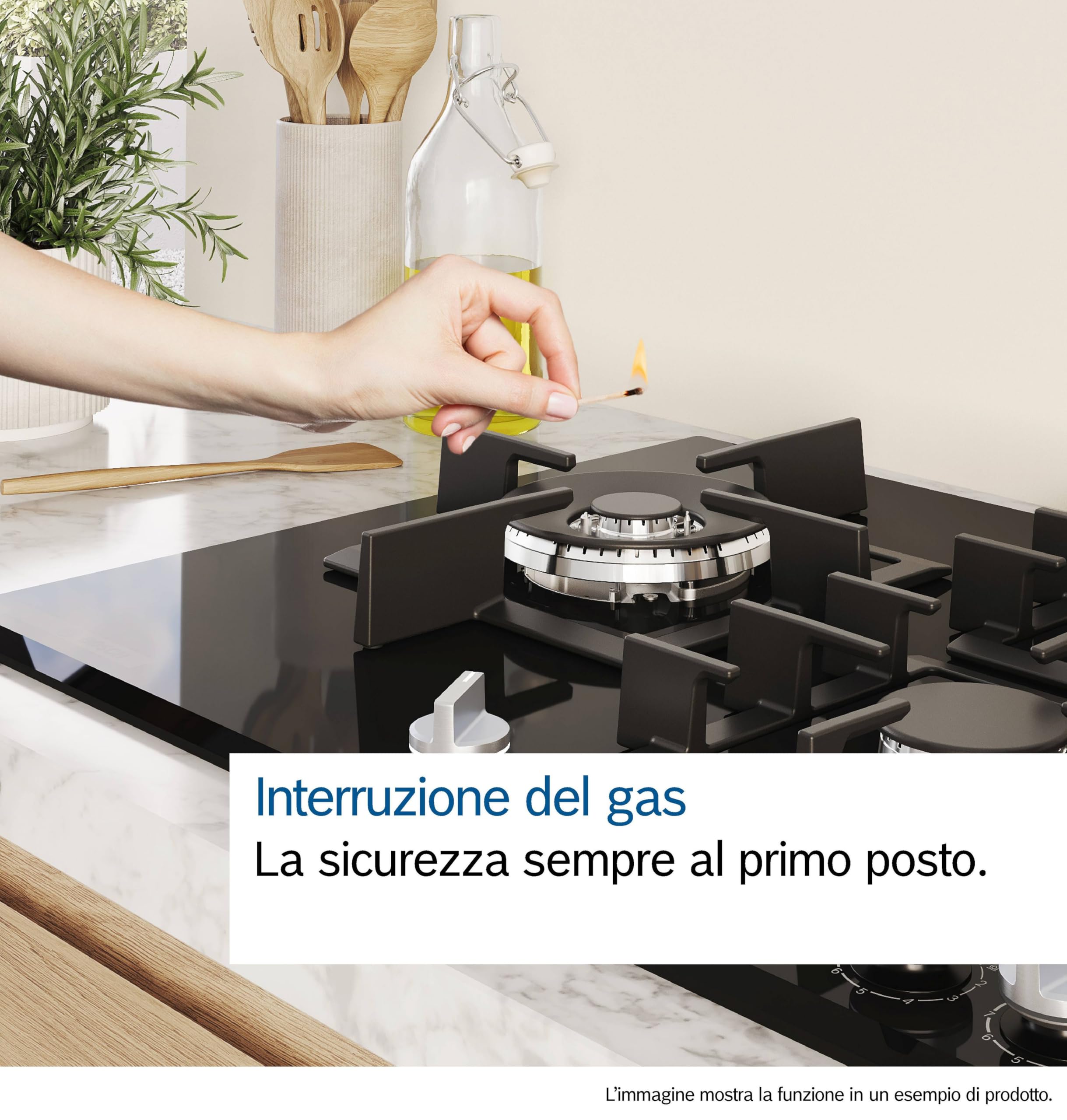 Bosch PGP6B5K60, Piano cottura a gas, Manopole a ponticello: controllo ergonomico, 4 fuochi, Acciaio, Versione Esclusiva Amazon, 60 cm, Serie 4 - NEW, Inox
