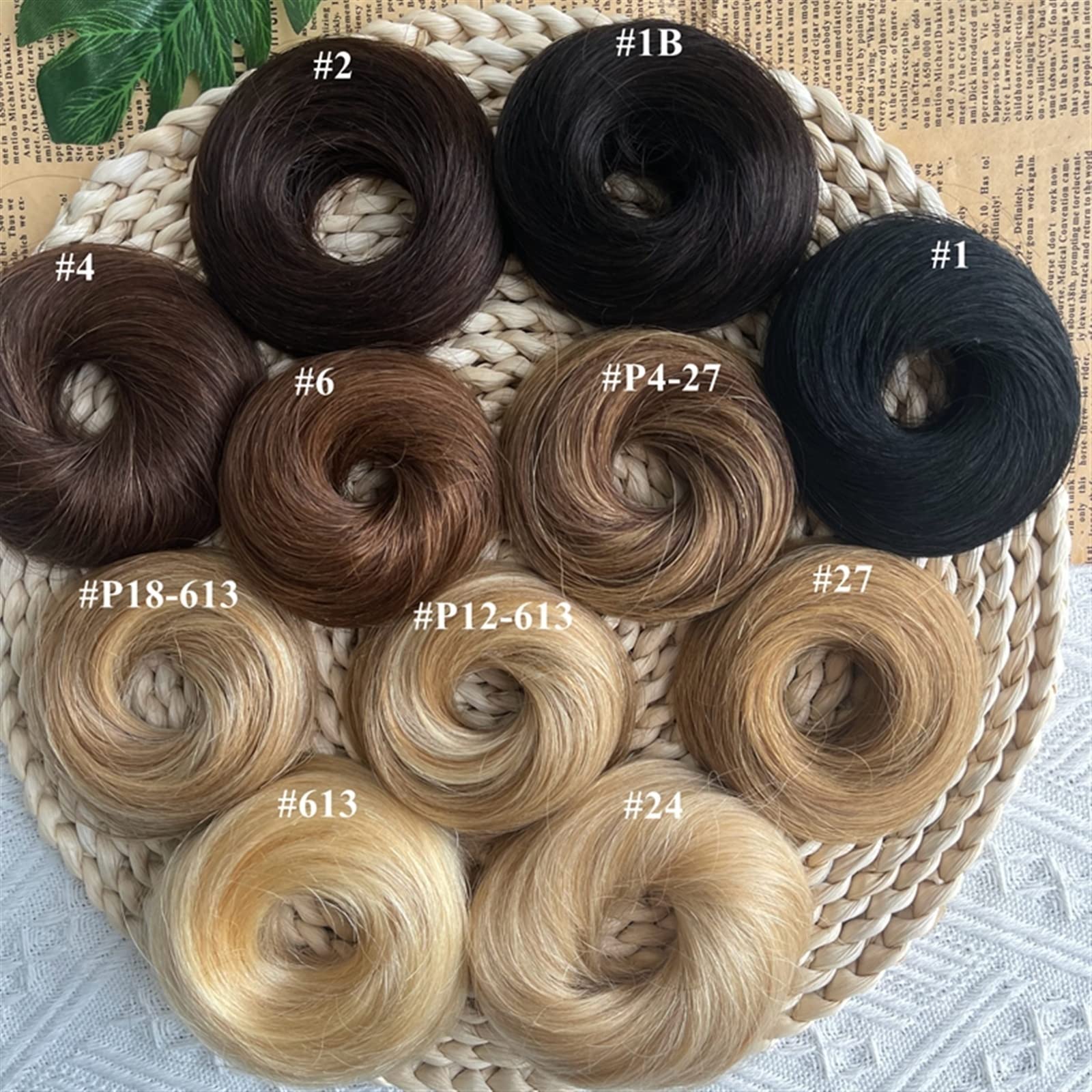 Messy Bun Haarteile 1/2PCS Band Pferdeschwanz Scrunchy Haarteil for Frauen Echthaar Dutt Chignon Unordentliche Dutt Haarteile Donut Chignon mit elastischem Gummi Brötchen Haarteil (Size : 2 Piece, C