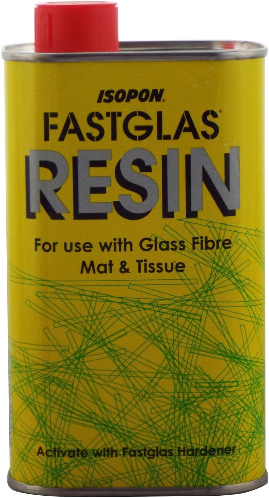 isopon Fastglas Glass Fibre Laminating Resin 500ml Use With Mat & Tissue Repair Of Holes/Splits/Cracks/Tears For Most Materials: Metal/Wood/Hard Plastic/Brick
