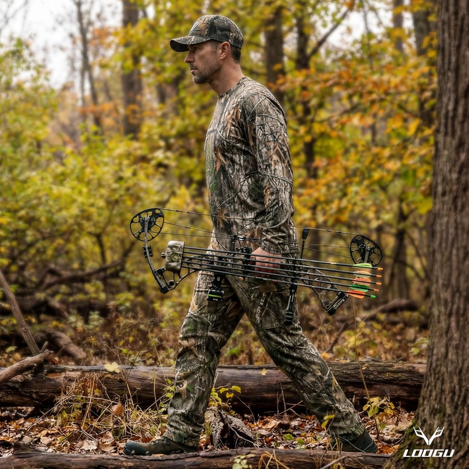 LOOGU Camo Hunting Pants for Men Water-Resistant Quiet & Matte Turkey Hunting Camo Pants for Men with 6 Pockets - Image 3