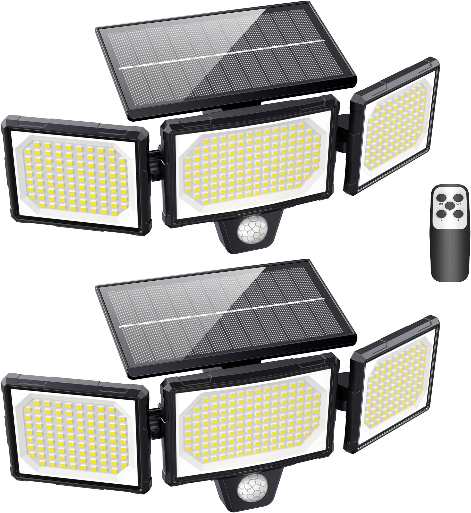 HOTUT Solar Außenleuchte Mit Bewegungsmelder - 1500LM IP65 Wasserdicht