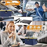 Vista 2 de Aotto Fiambrera eléctrica portátil para alimentos, 12 V/24 V/110 V, 3 en 1, calentador de alimentos para automóvil, caja de almuerzo calentada
