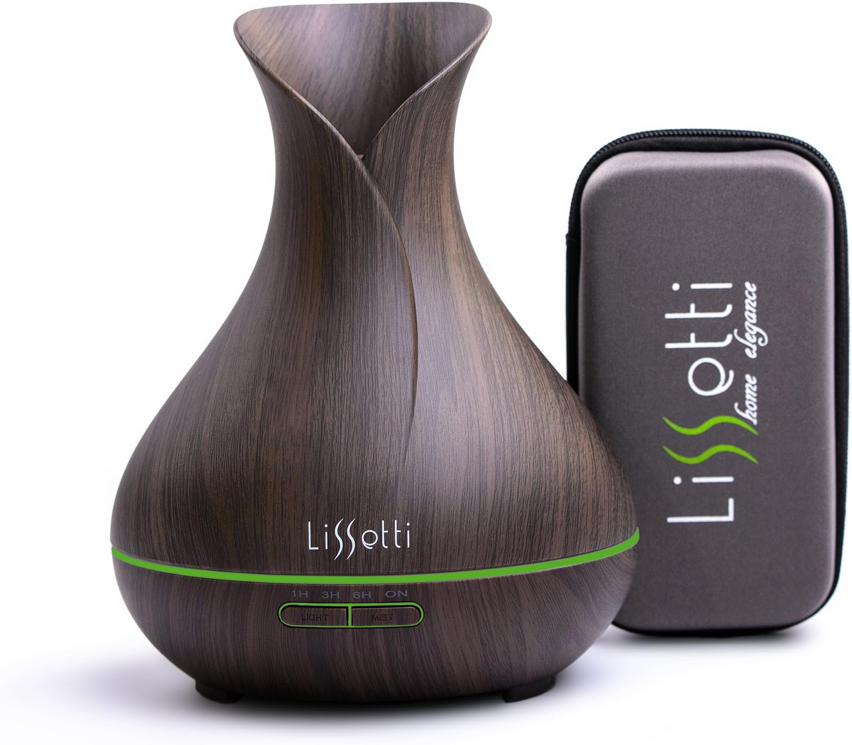 Lissetti Aromatherapy Diffuser 400ml Holiday Edition – Diffuser for Essential Oils - Aroma Diffuser - Ultrasonic Cool Mist Humidifier for Yoga with Portable Essential Oils Storage