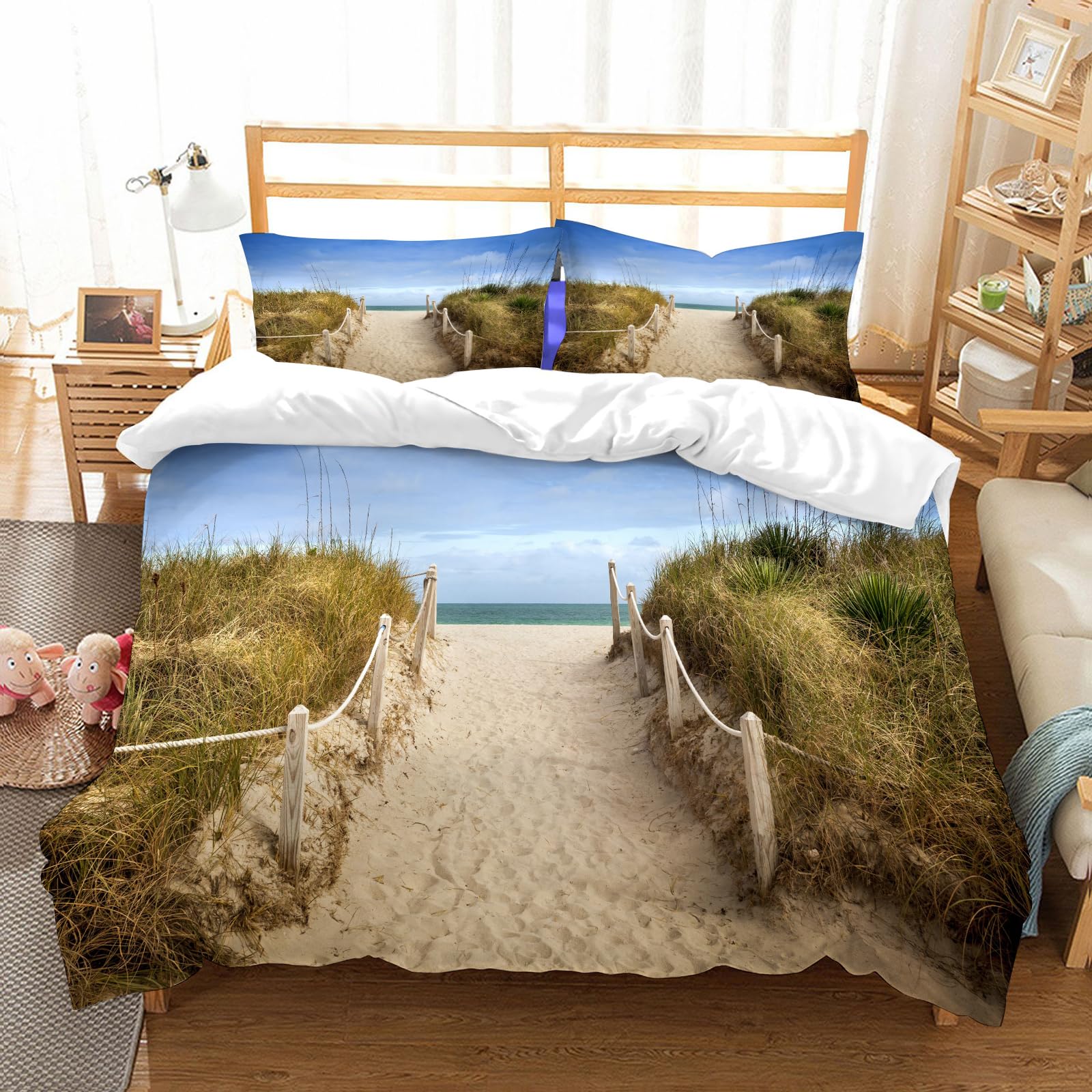 Linge de lit microfibres anti-plis imprimé jetée en bois pour chambre parentale