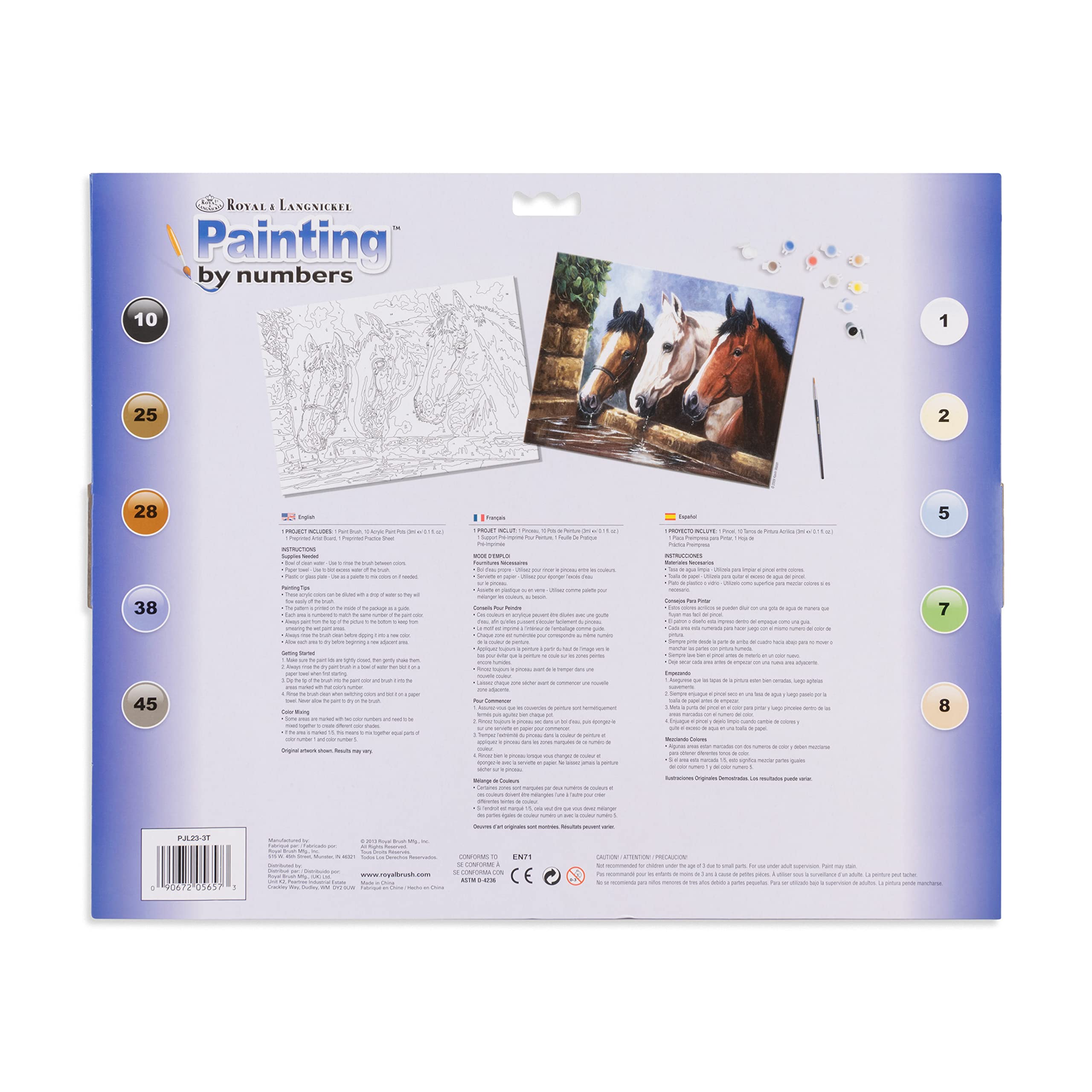 Royal & Langnickel Painting by Numbers Junior Large Art Activity Kit, Three of a Kind - Image 4