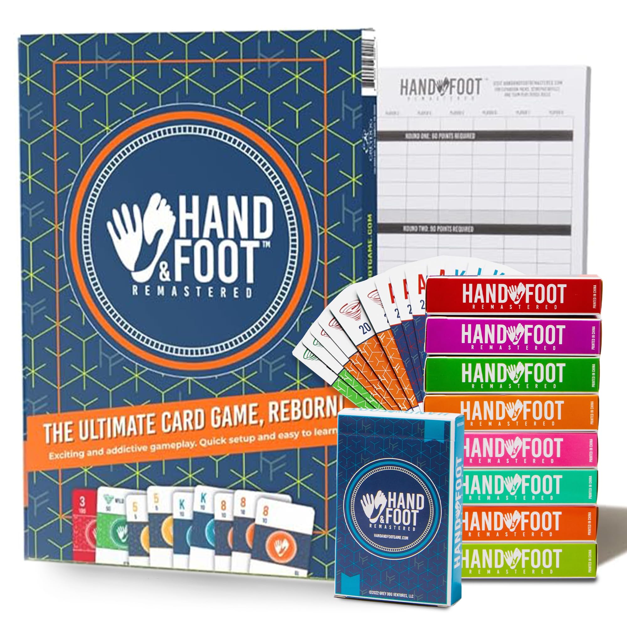 Hand & Foot Remastered 4 Player Edition – Card Game for Adults & Families