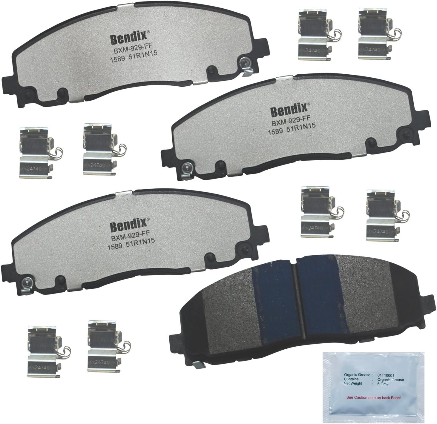 Bendix Fleet Metlok MKD1589FM Semi-Metallic Front Brake Pads for Select Models Chrysler Grand Caravan,Pacifica,Town & Country,Voyager,Dodge Journey,Jeep Gladiator,Wrangler,Ram C/V,Volkswagen Routan