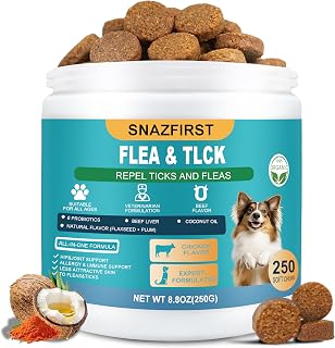 Dog Flea Treatment Chewable, Oral Flea Prevention for Dogs Chewable-Hip and Joint Support-Allergy and Immune Support for All Breeds and Sizes(Chicken Flavor, 150 Chews)