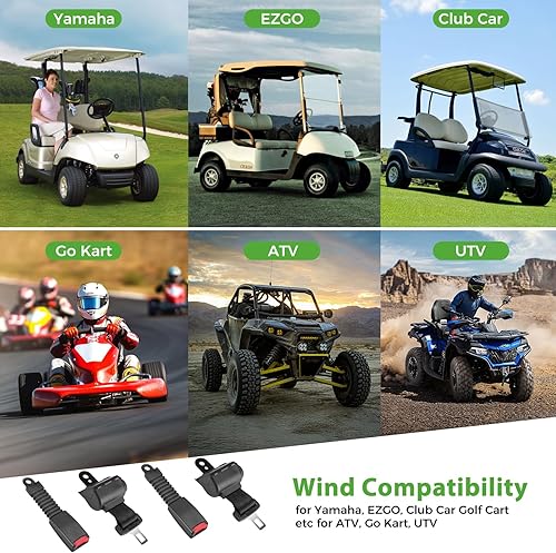 Miniatura 4 de 10L0L Kit de cinturones de seguridad universales para Yamaha EZGO Club Car Golf Cart, cinturones de seguridad retráctiles de 42 pulgadas, juego de 2