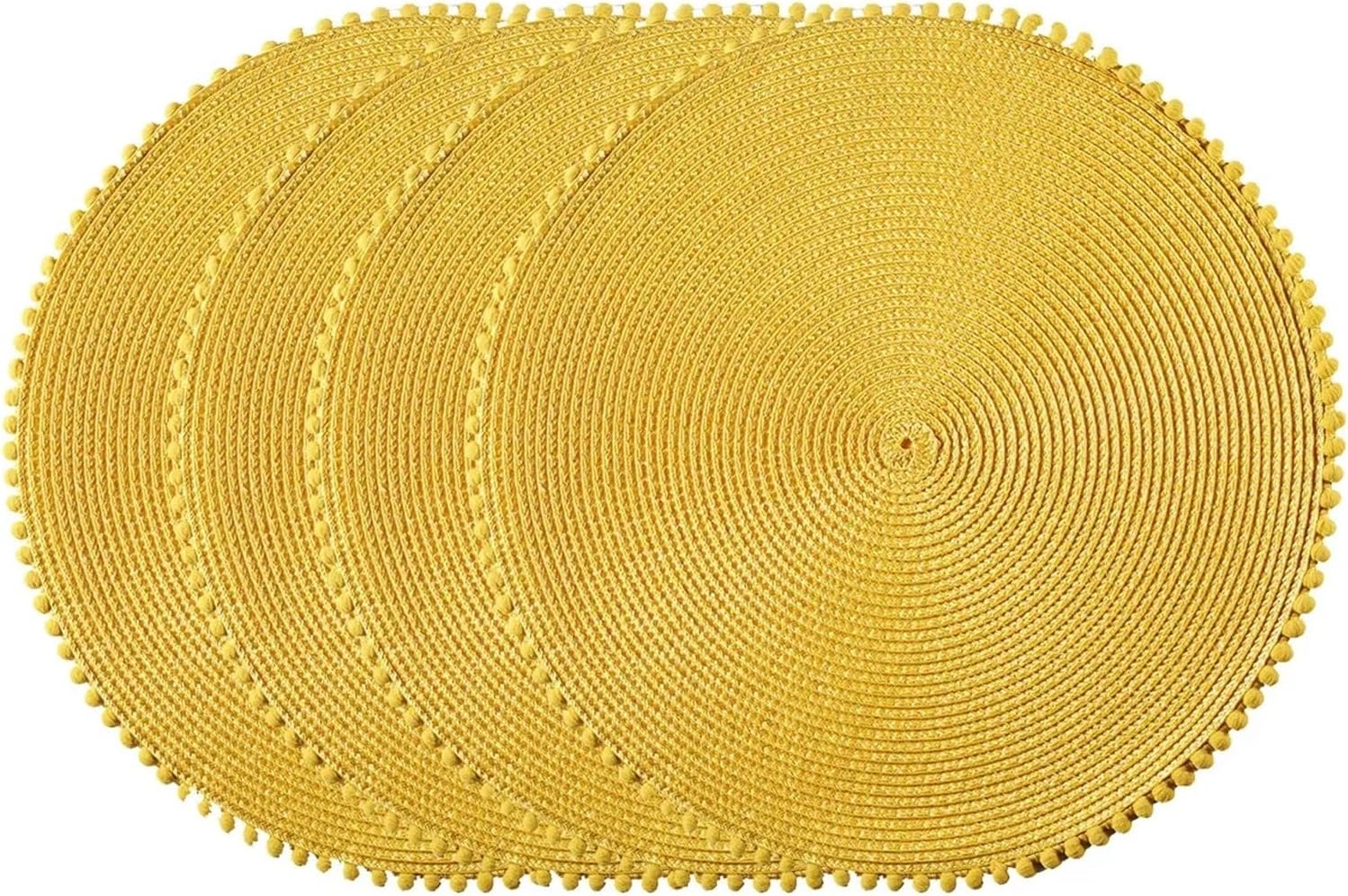 Placemats Set of 4,Heat pad,Place Mat Washable Table Mats for Kitchen Dining Table Mixed Color Non-Slip Place mats(Yellow)