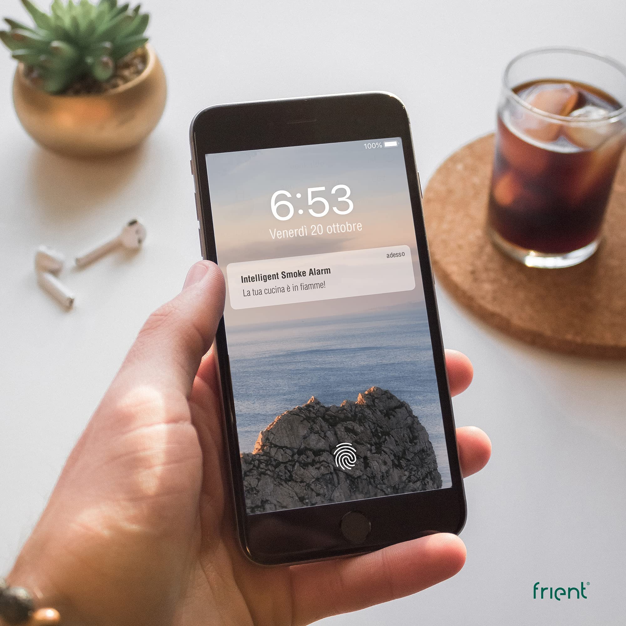 frient Sensore di Fumo Wireless - Notifica Istantanea Incendi - EN 14604 | Alimentazione a Batteria - Zigbee - Compatibile con SmartThings, Home Assistant e Athom Homey
