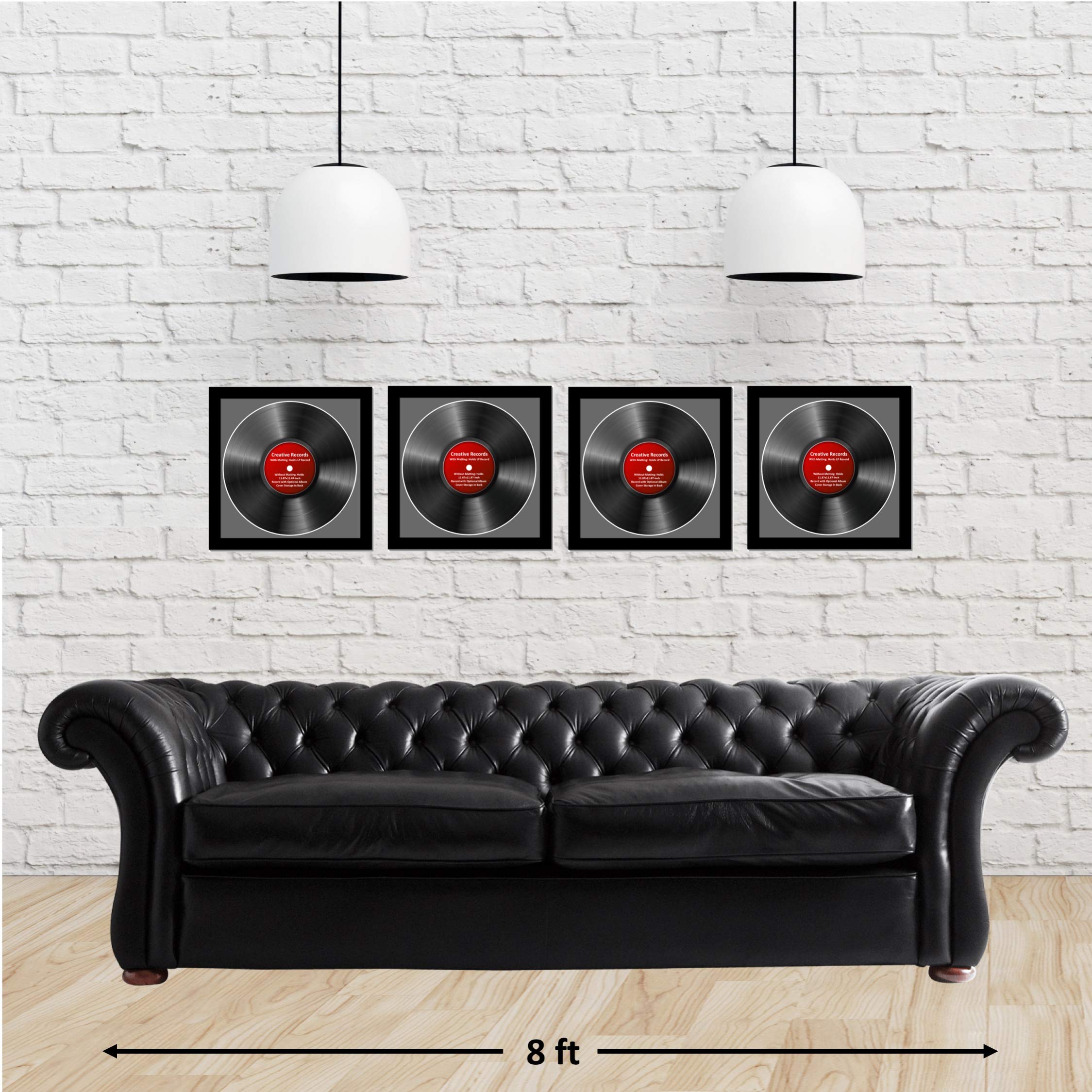 CreativePF LP - Marco para Discos de Vinilo con Cristal y Colgador de Pared