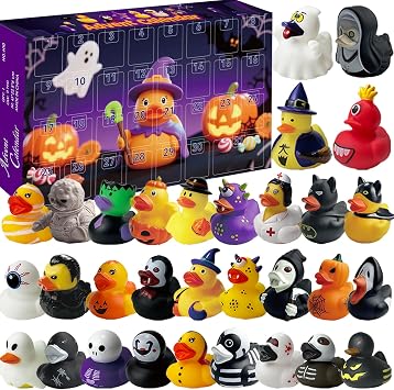 SQZUWIT 2026 Halloween Advent Calendar Rubber Ducks 31 Days Kids Gifts