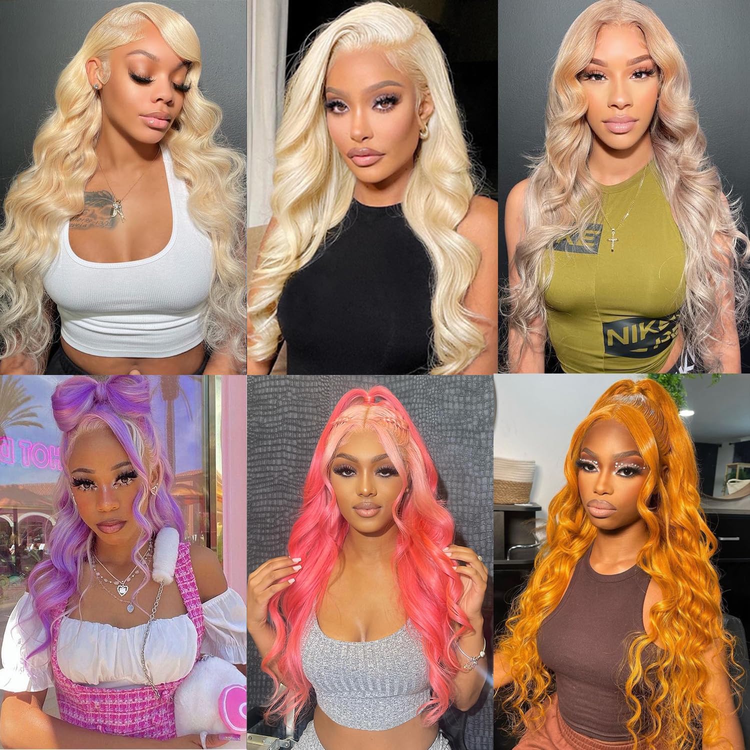 613 Blonde Lace Front Wig Human Hair 13x4 Body Wave Pre Plucked 150% Density 26 613 Blonde Body Wave Human Hair Lace Front Wigs 180% Density  main image 2