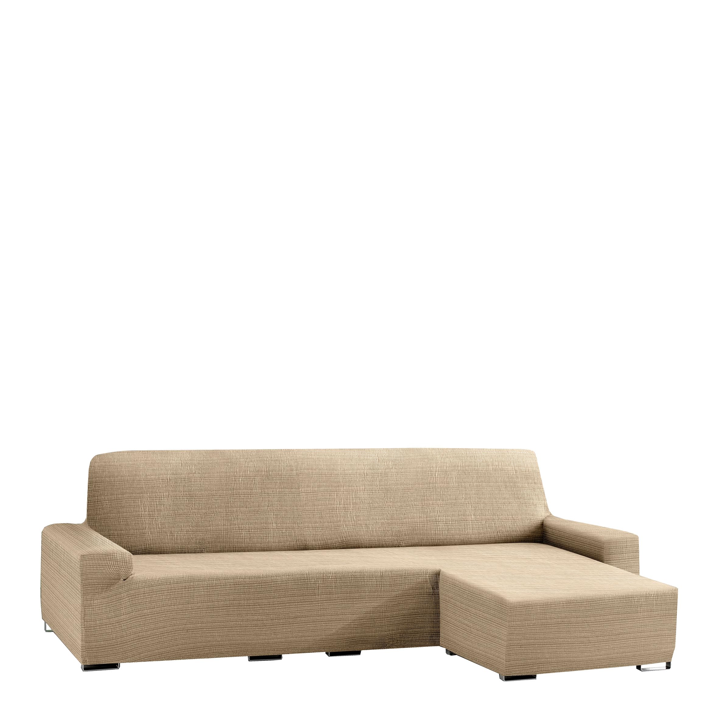 Eysa Aquiles Elastic Chaise Longue Short Arm Right, Polyester-Cotton, Beige, 43 x 37 x 14 cm