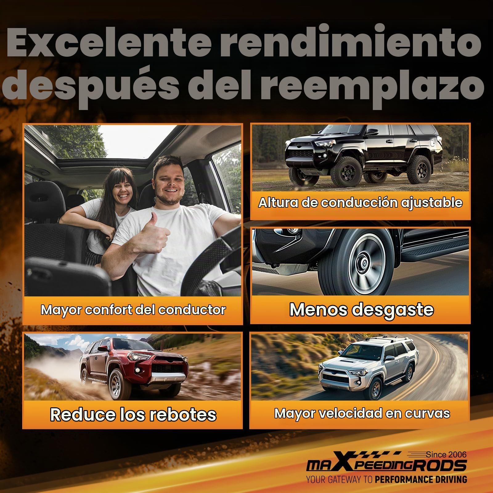 maXpeedingrods 1 Par Suspensión Trasera para Mercedes E‑Klasse W212/S212 | para CLS C218 W218, OE 2123200725, 2123200825, 2123202125, 2123203925, 2123204325