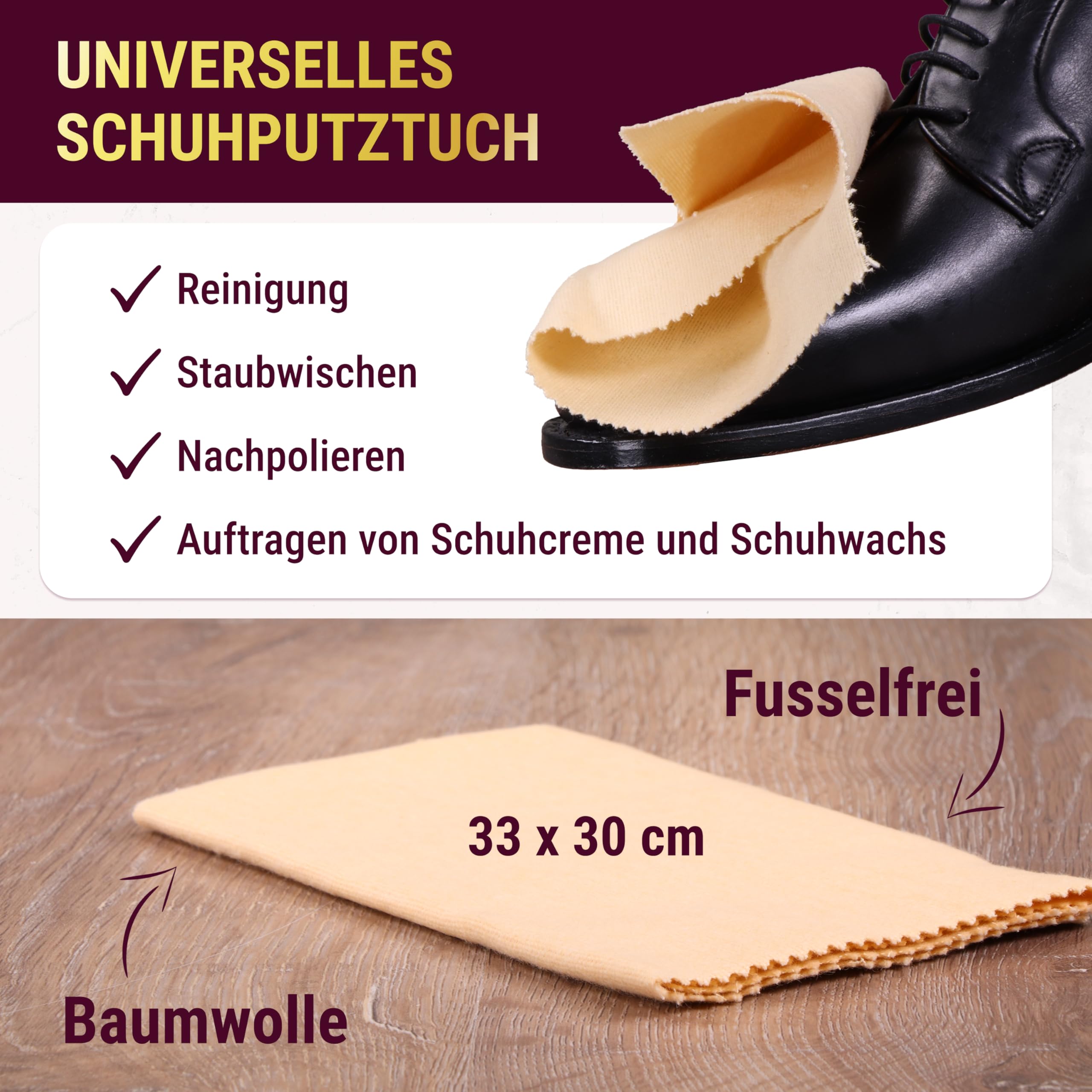 Schuhputzset Leder 9tlg Schuhputzkasten Milano I Rosshaar Schuhbürste -Tiegelbürste und extra weiche Rosshaarbürste zum polieren I Schuhbürsten Set mit Pferdehaar, Schuhpflegeset made in Germany
