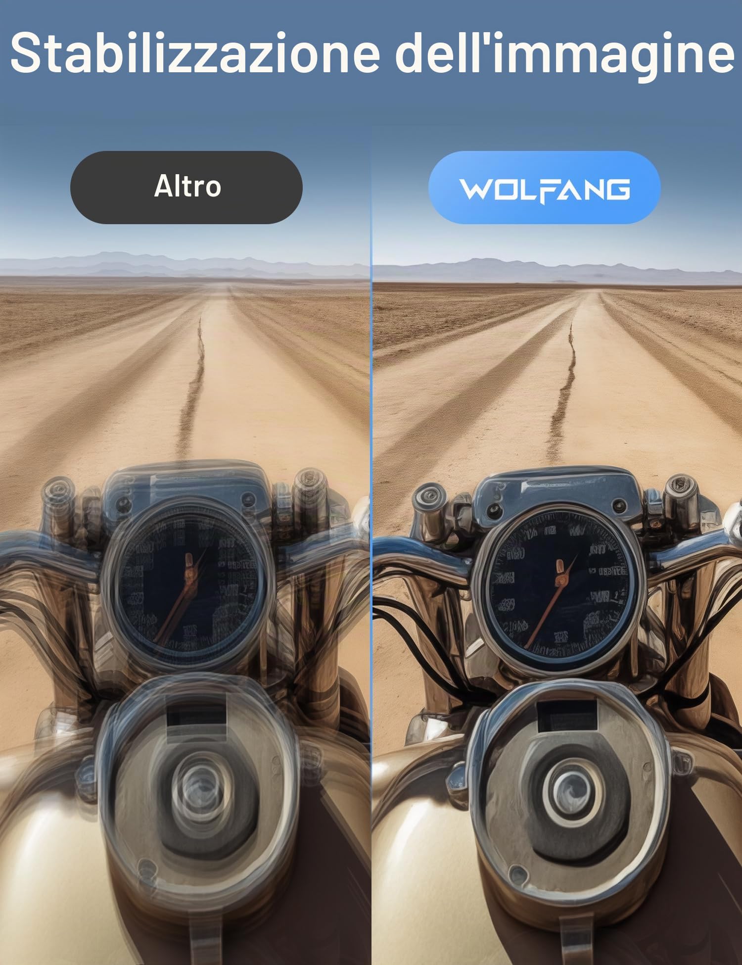 WOLFANG Seeker ONE Action Cam, 4K 60FPS Dual Screen a colori, fotocamera subacquea impermeabile a 16 piedi, FOV ultra larga 150° 6x fotocamera per casco rallentatore con GO APE Tech stabilizzazione