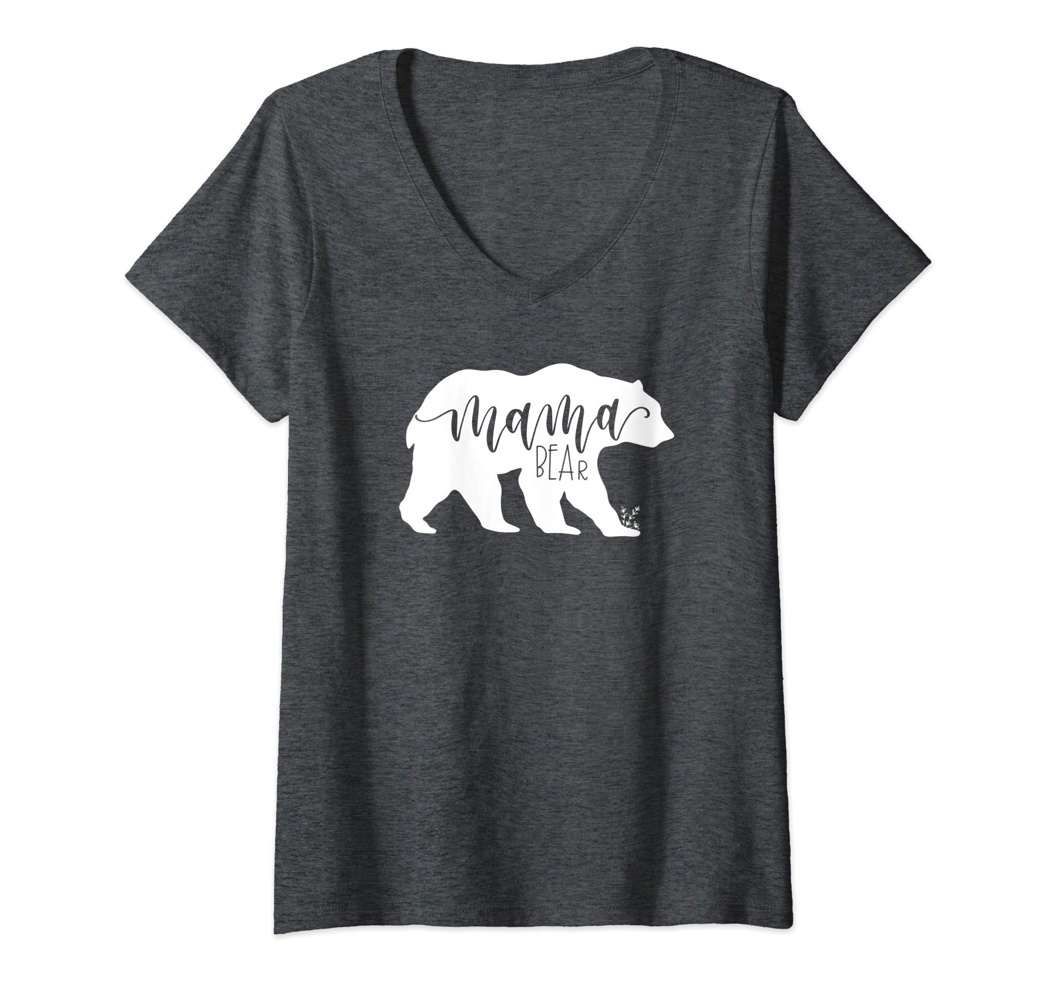 June & LucyWomens Mama Bear Momma Bear Mamma Bear JLZ043 V-Neck T-ShirtOEKO-TEX STANDARD 100