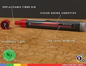 Acrylic Markers, Paint Pens Assorted Vibrant Markers for Rock Painting, Canvas, Glass, Mugs, Wood, Ceramic, Fabric, Metal, Scrapbooking. Non Toxic, Quick Dry, Multi-Surface, Lightfast (MEDIUM)