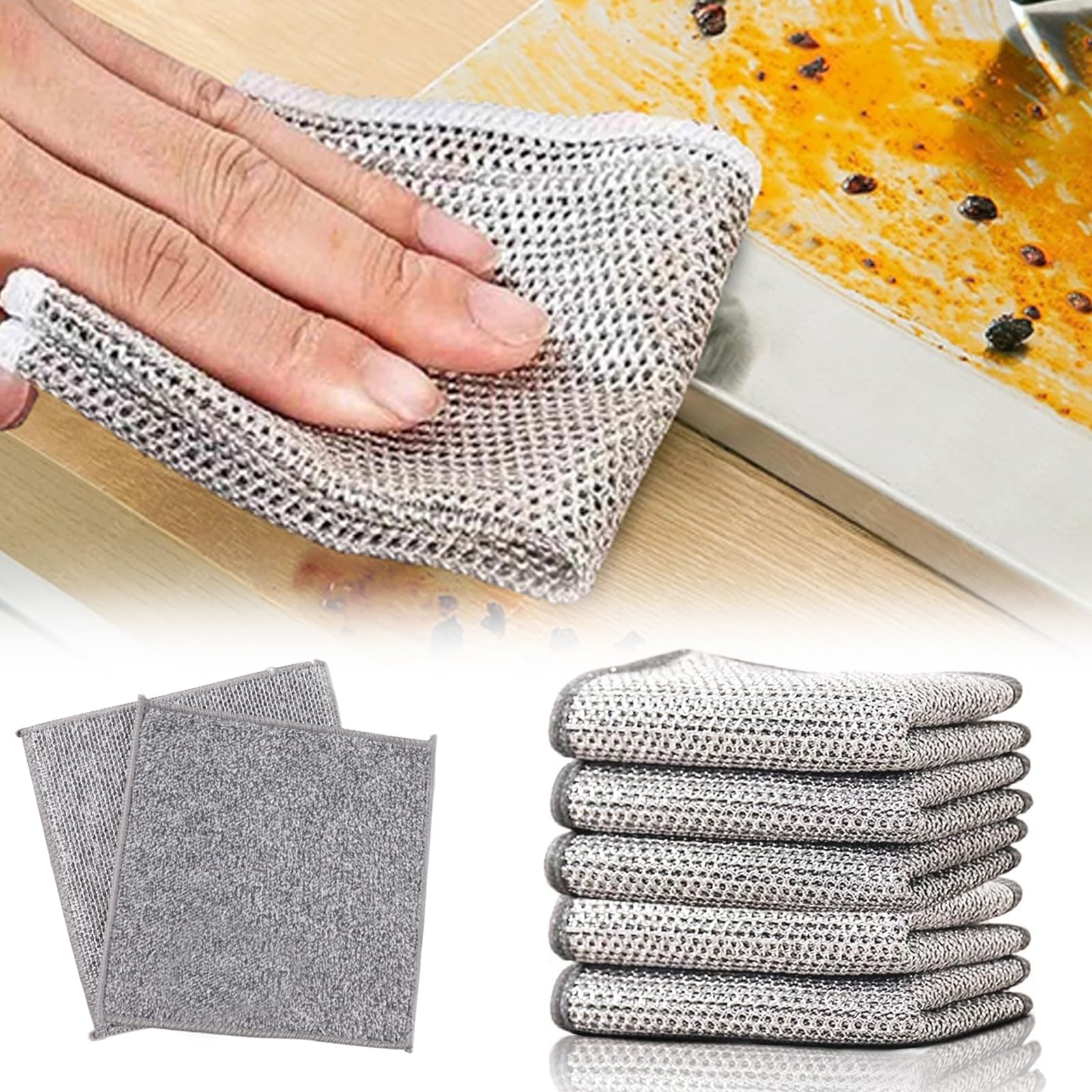 Amazon.co.jp: キッチンクロス5枚組 ふきん リバーシブル20×20cm