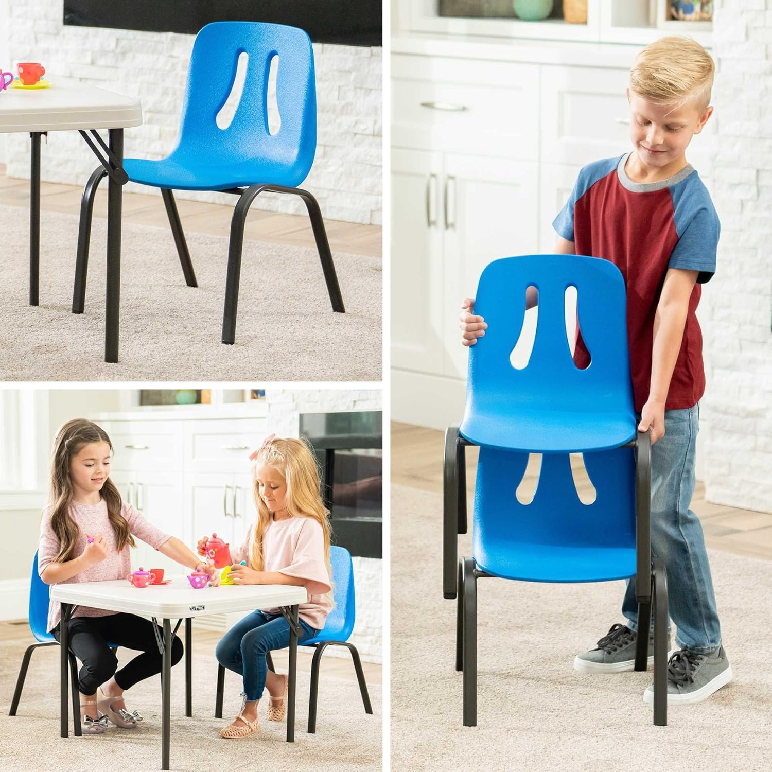 Lifetime Kid’s Stacking Chairs, 4-Pack