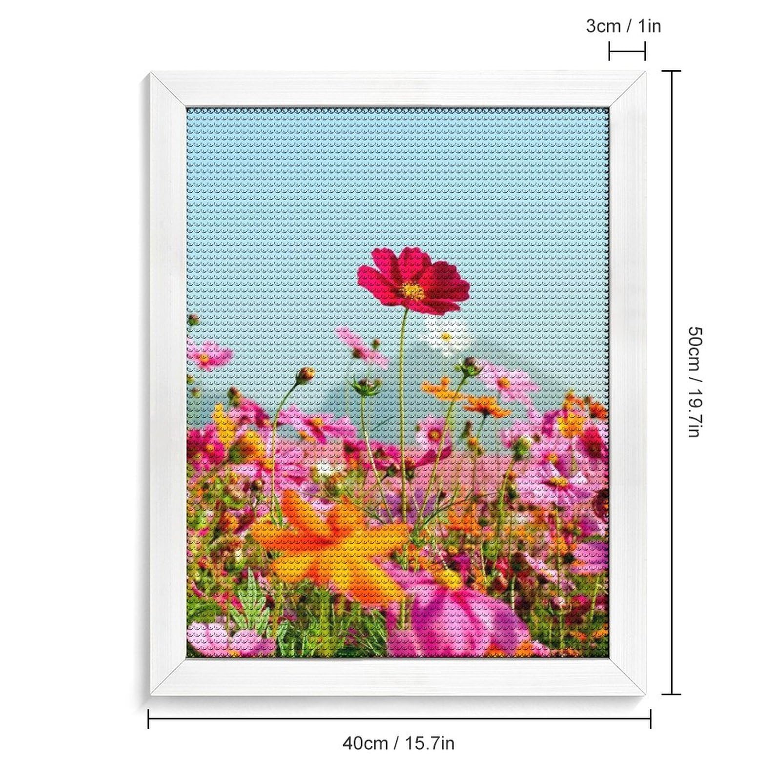 Amazon | ダイヤモンドアート コスモスの花畑 ダイヤモンド刺繍 全面