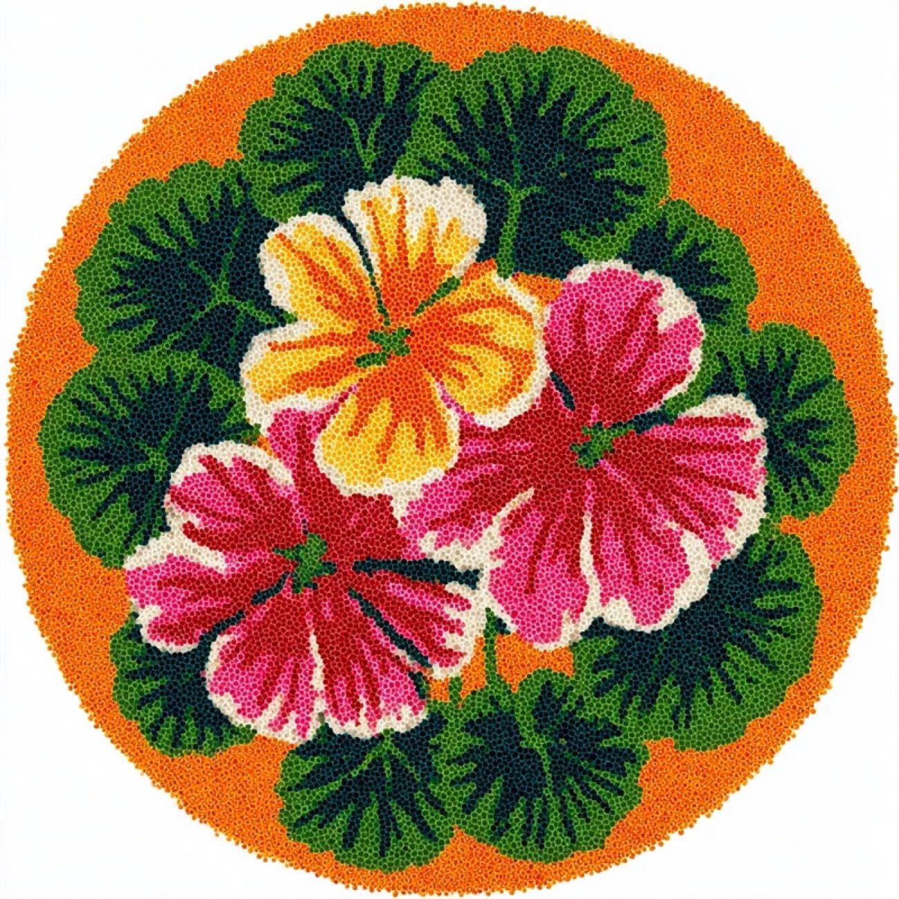 Kitquiver Rug Making Kit for Adults Colorful Flowers 50x50cm
