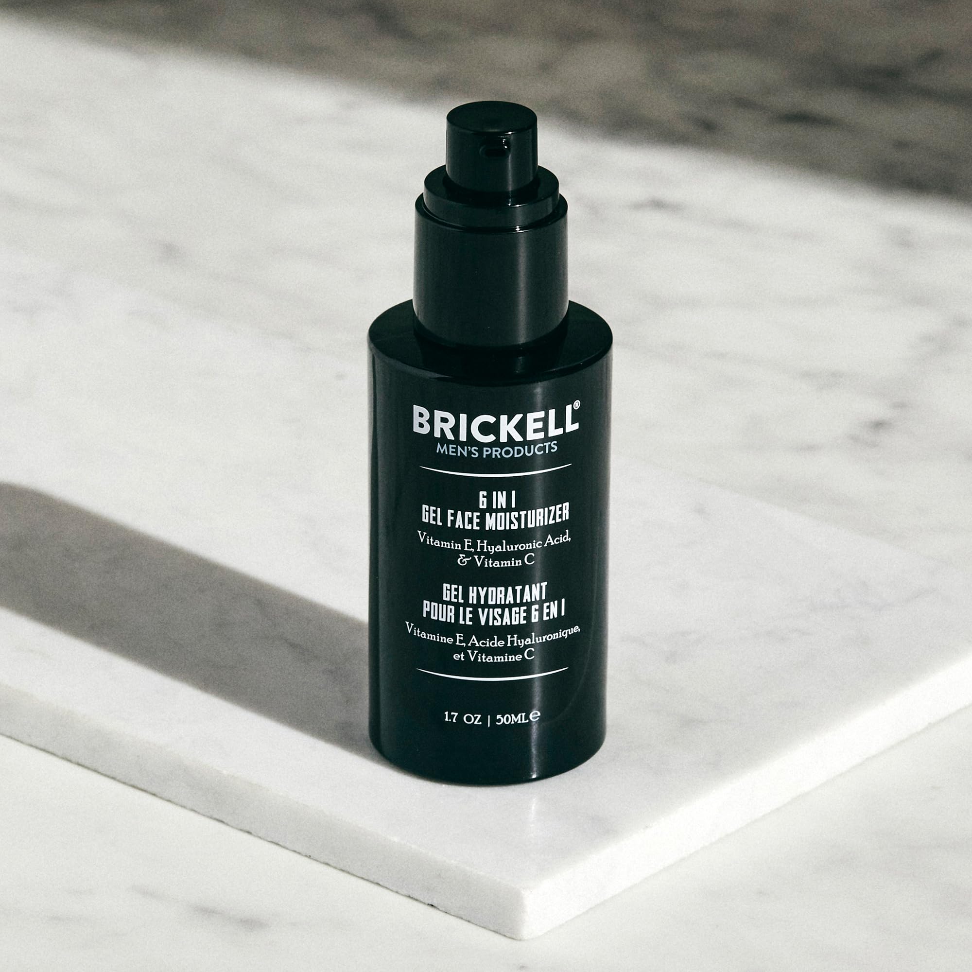 Brickell Men's 6 in 1 Gel Face Moisturizer for Men, Natural and Organic Gel Moisturizer, 1.7 ounces, Unscented