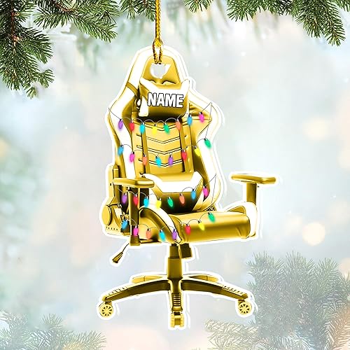 Miniatura 9 de Podagree - Adorno de Navidad con nombre personalizado para computadora de PC, adorno de Navidad plano para jugadores, regalo de Navidad para niños,